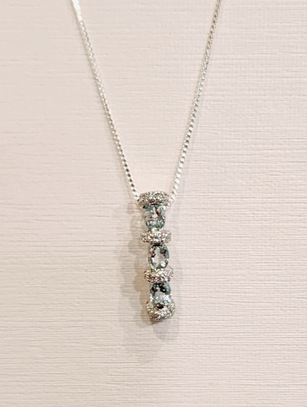 Aquamarine Pendt in 925 0001