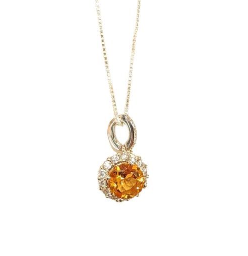 Citrine Pendant in 925 0010