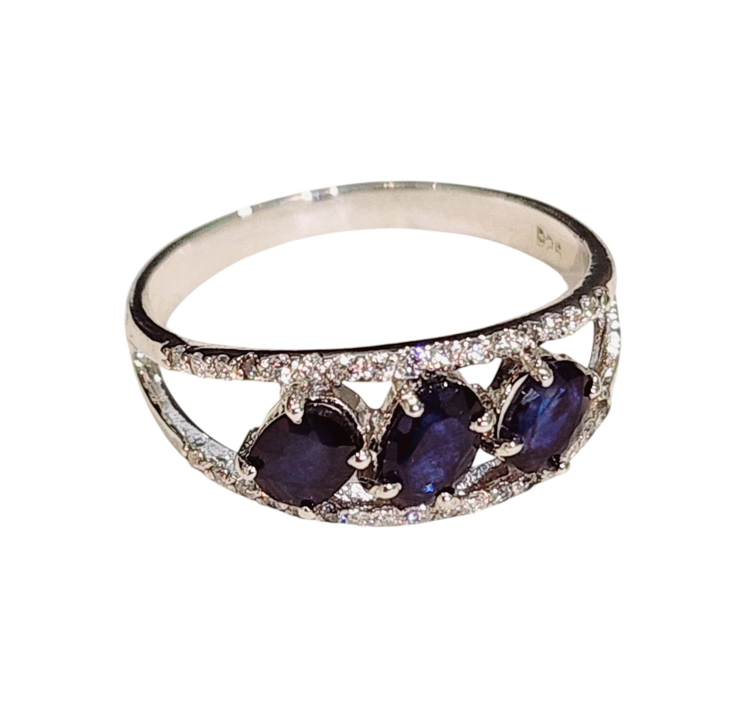 Blue Sapphire Ring in 925 0043 sz 8