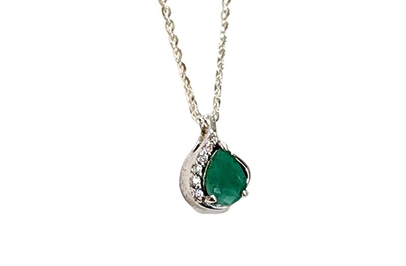 Emerald Pendant in 925 0005