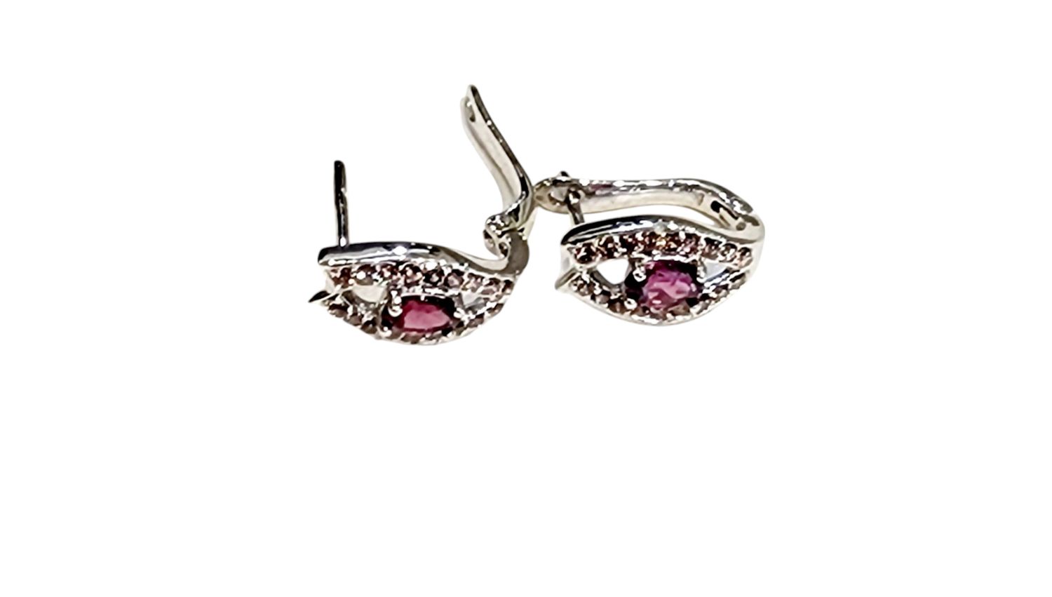 Rhodolite Earrings in 925 0001