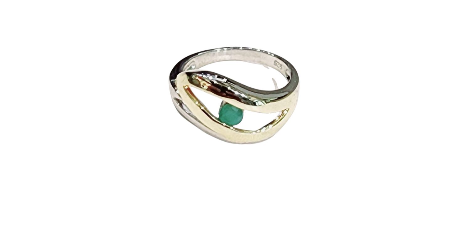 Emerald Ring in 925 0111 sz 6