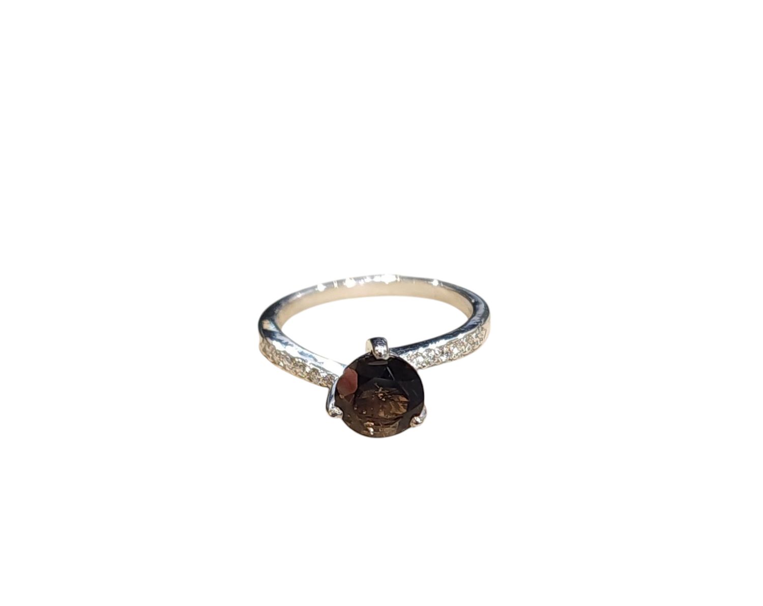 Smoky QtzRing in 925 0226 sz 6