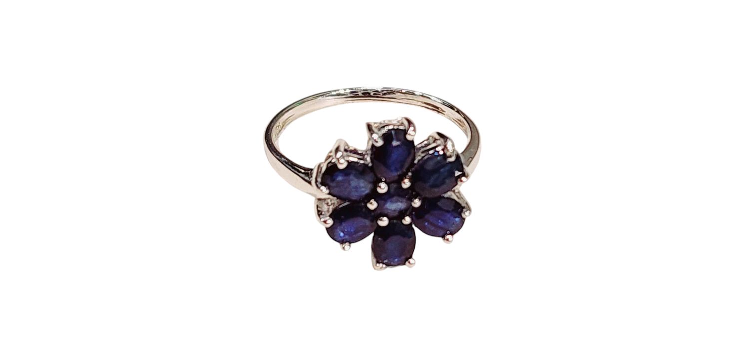 Blue Sapphire Ring in 925 0048 sz 8