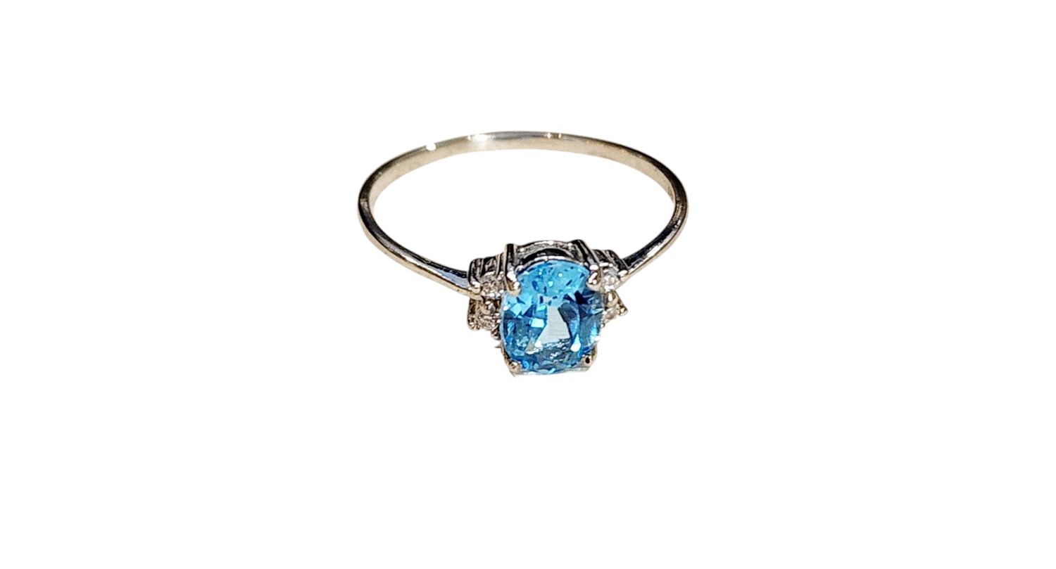 SW Bl Tpz Ring in 925 0235