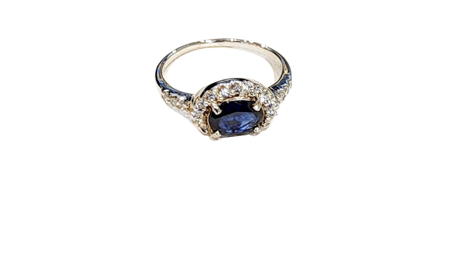 Blue Sapphire Ring in 925 0037 sz 8.5
