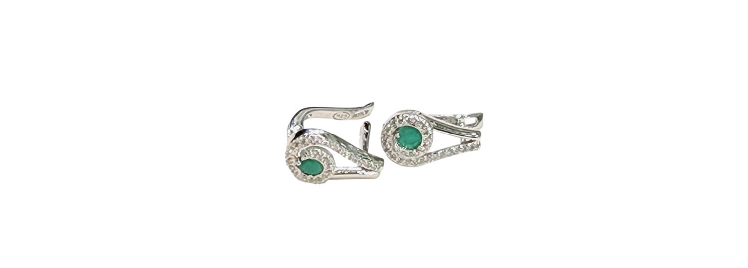 Emerald Earrings in 925 0002