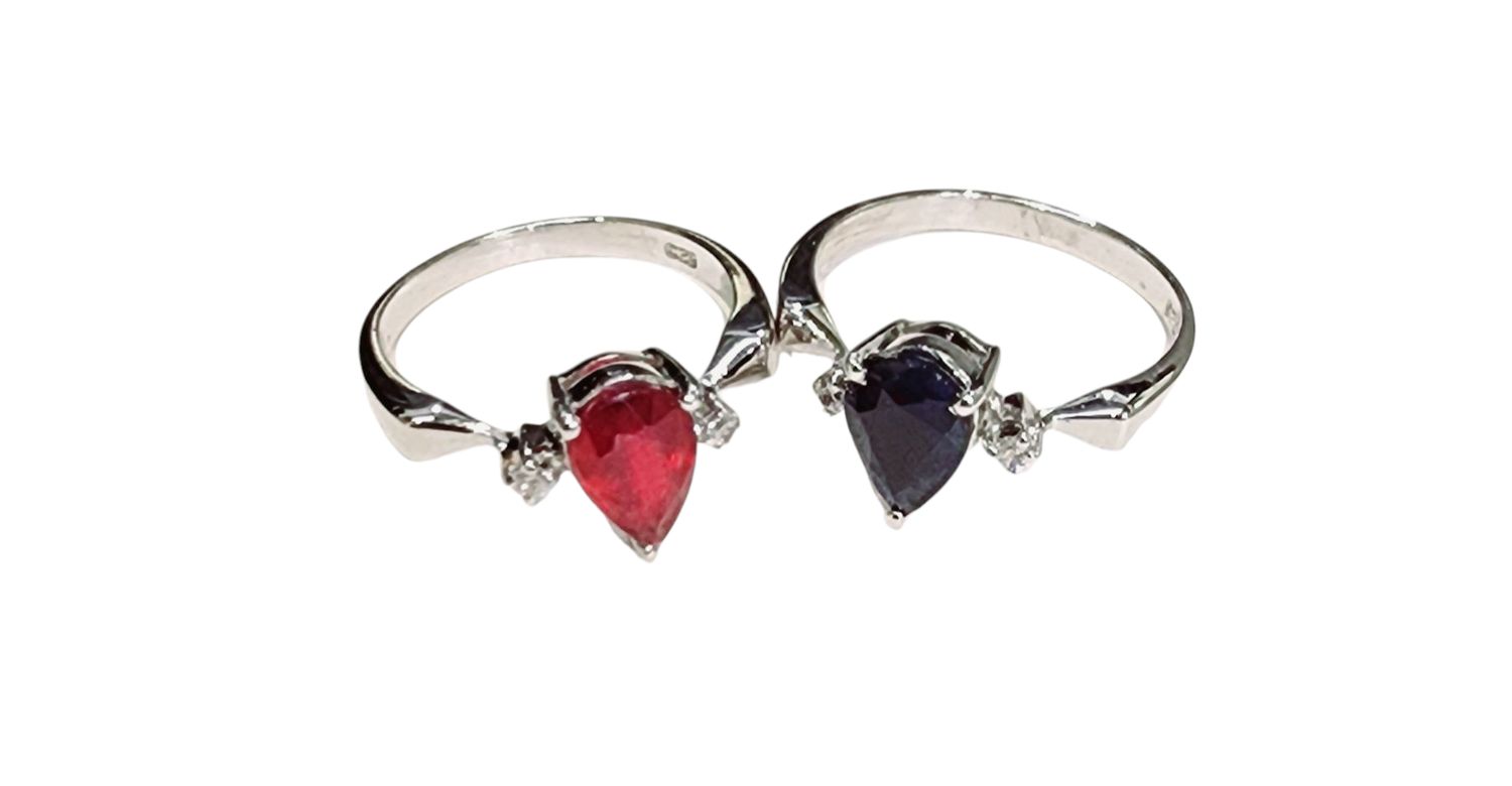 Blue Sapphire Ring in 925 0058 sz 8