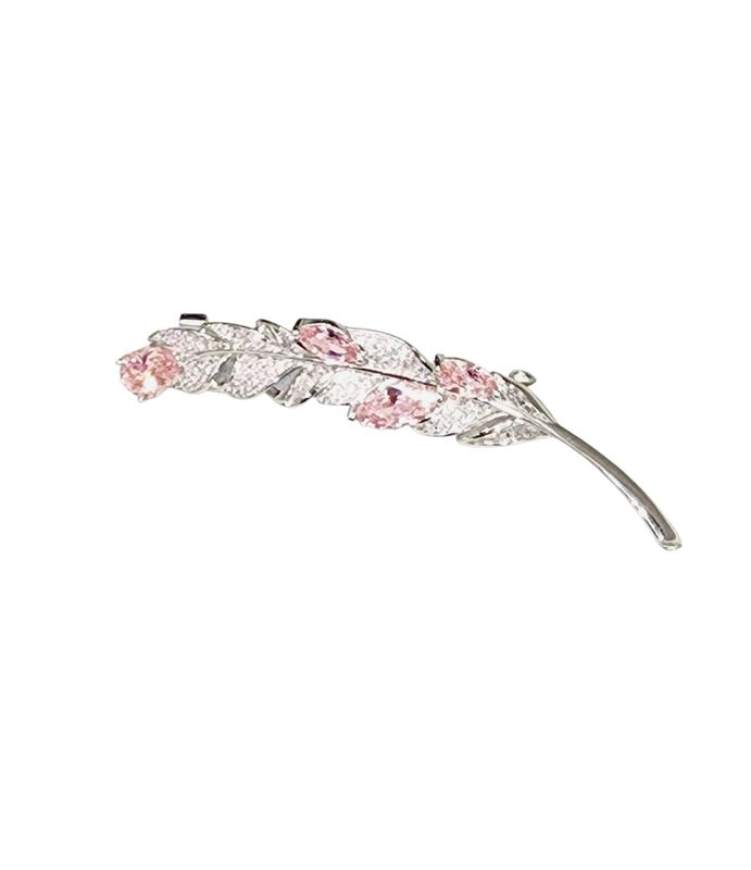 Pink Cubic Zircon Brooch 925 001