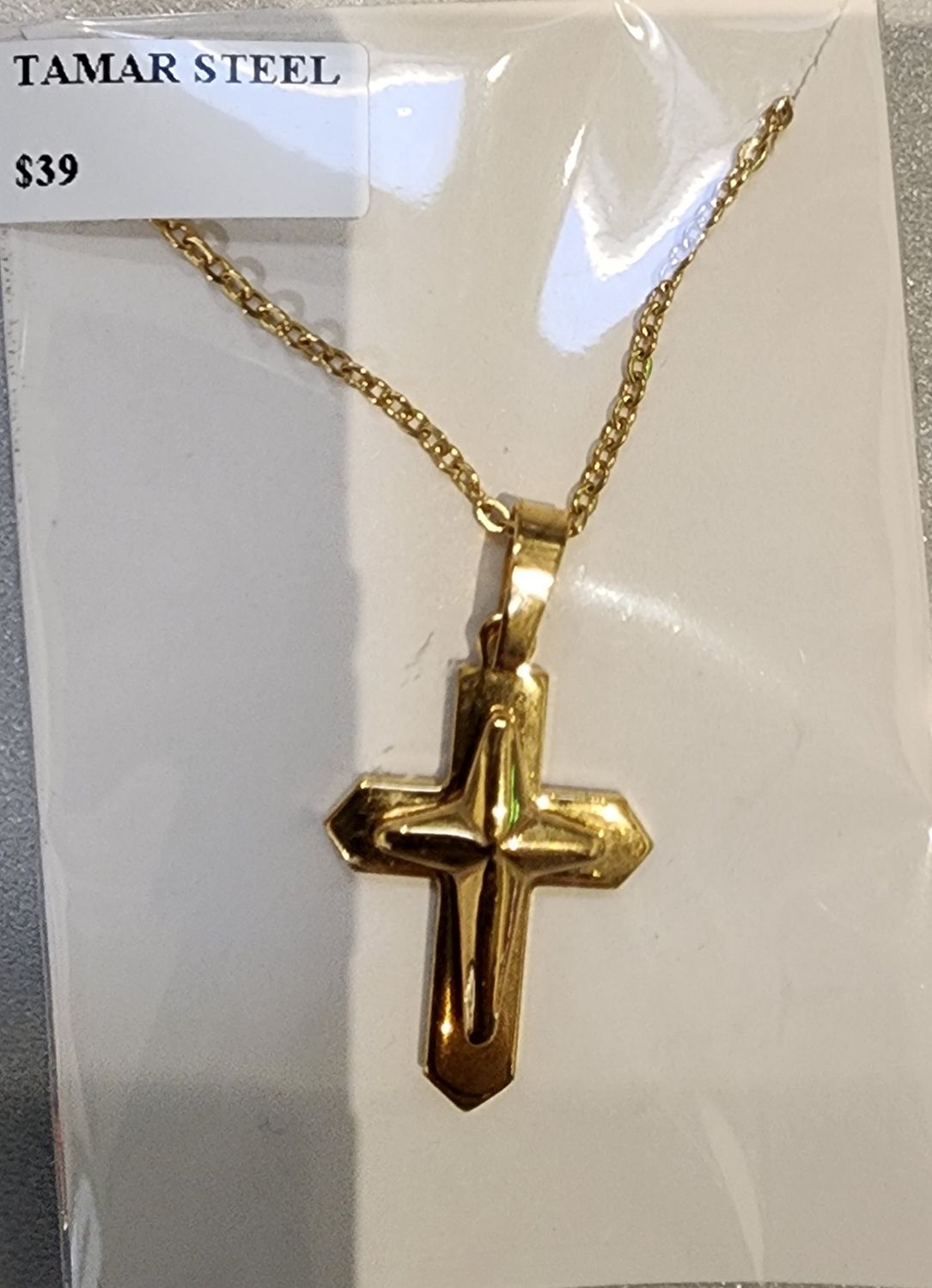 Sereni Cross Necklace SS GP