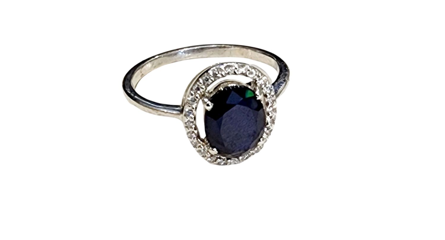 Blue Sapphire Ring in 925 0047 - sz 8