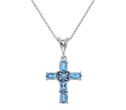 Swiss Blue Topaz Cross NL in 925-R 2435-12