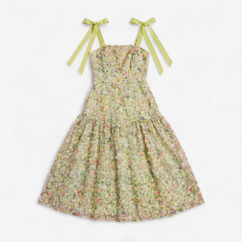 Garden Bloom Textured Midi Dress