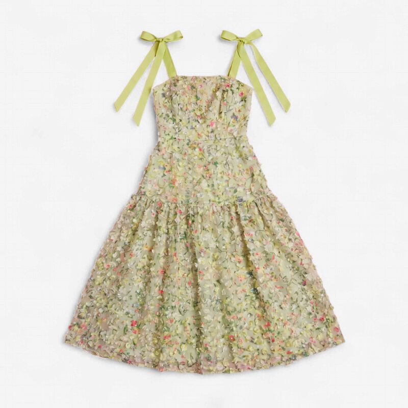 Garden Bloom Textured Midi Dress