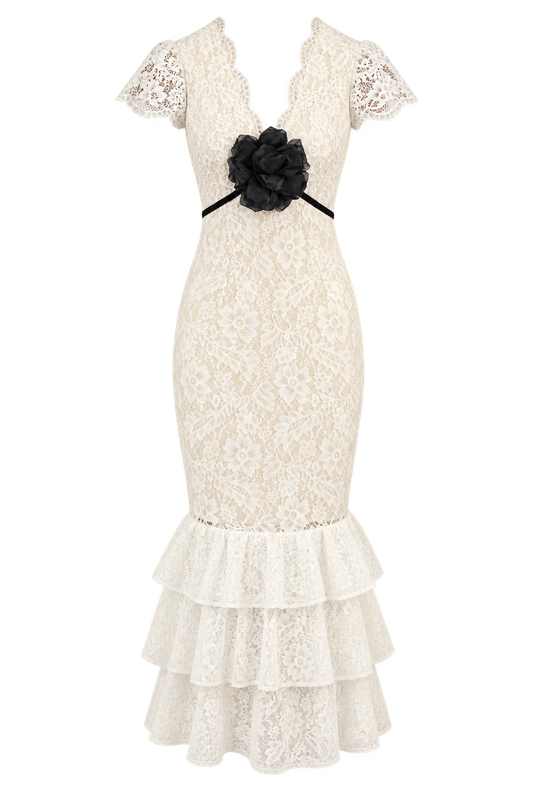 Camellia Lace Midi Dress
