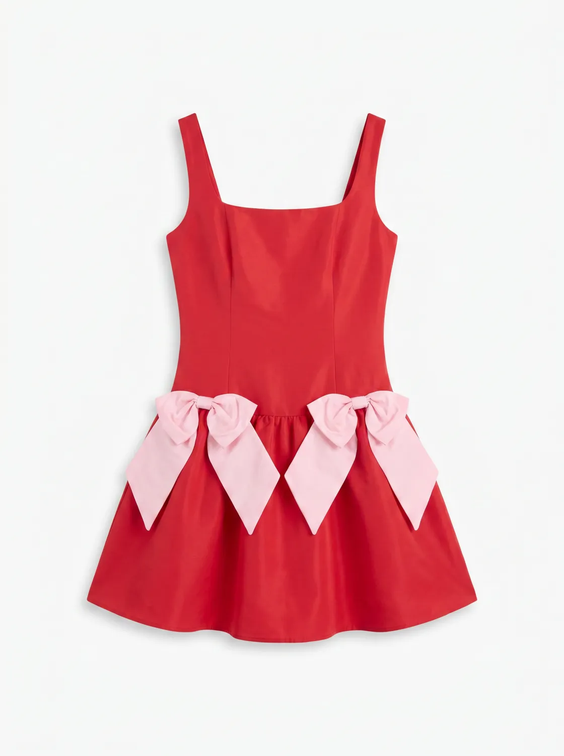 Noretta Bow Sleeveless Mini Dress in Red Noretta Bow Sleeveless Mini Dress in Red