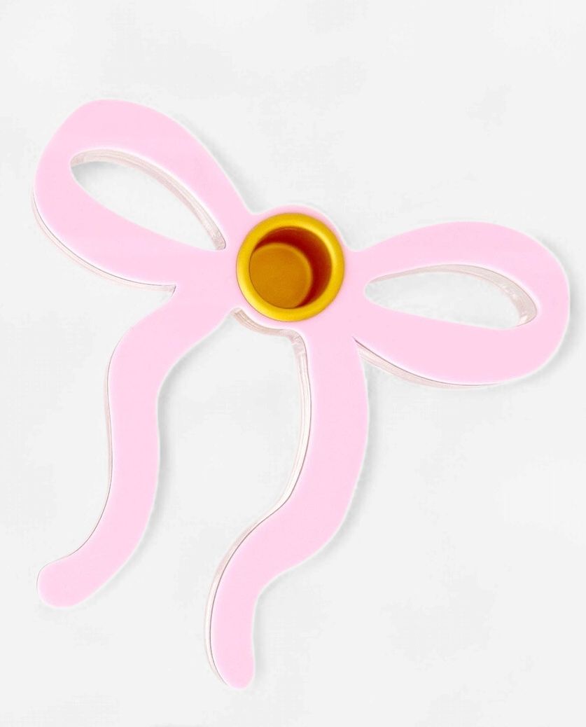 Thin bow acrylic candle holder: Light pink Thin bow acrylic candle holder: Light pink