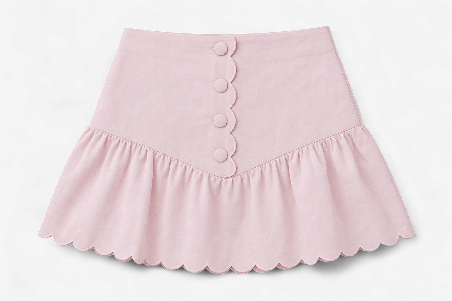 Scalloped Button Mini Skirt Scalloped Button Mini Skirt
