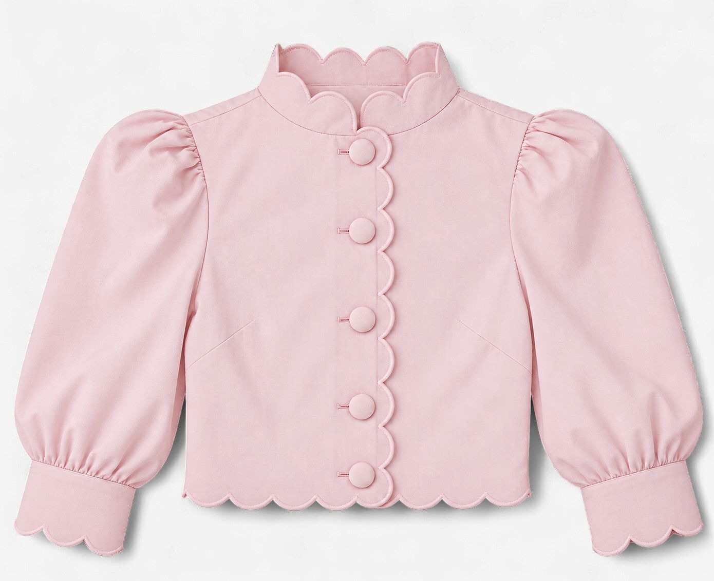 Scalloped Puff Sleeve Crop Top Scalloped Puff Sleeve Crop Top