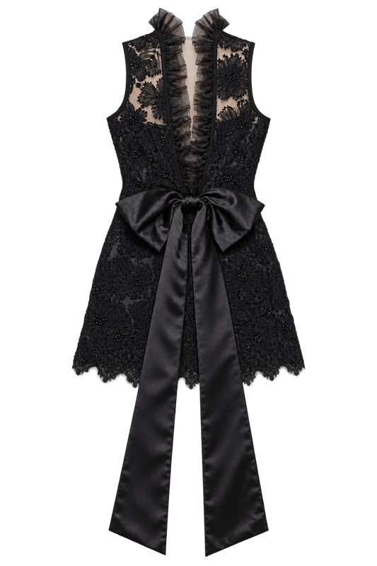 Black Tie Lace Dress