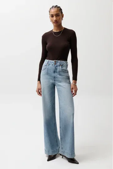 Pistola Lana High Rise Ultra Wide Leg Jean - Terrace, Size: 23