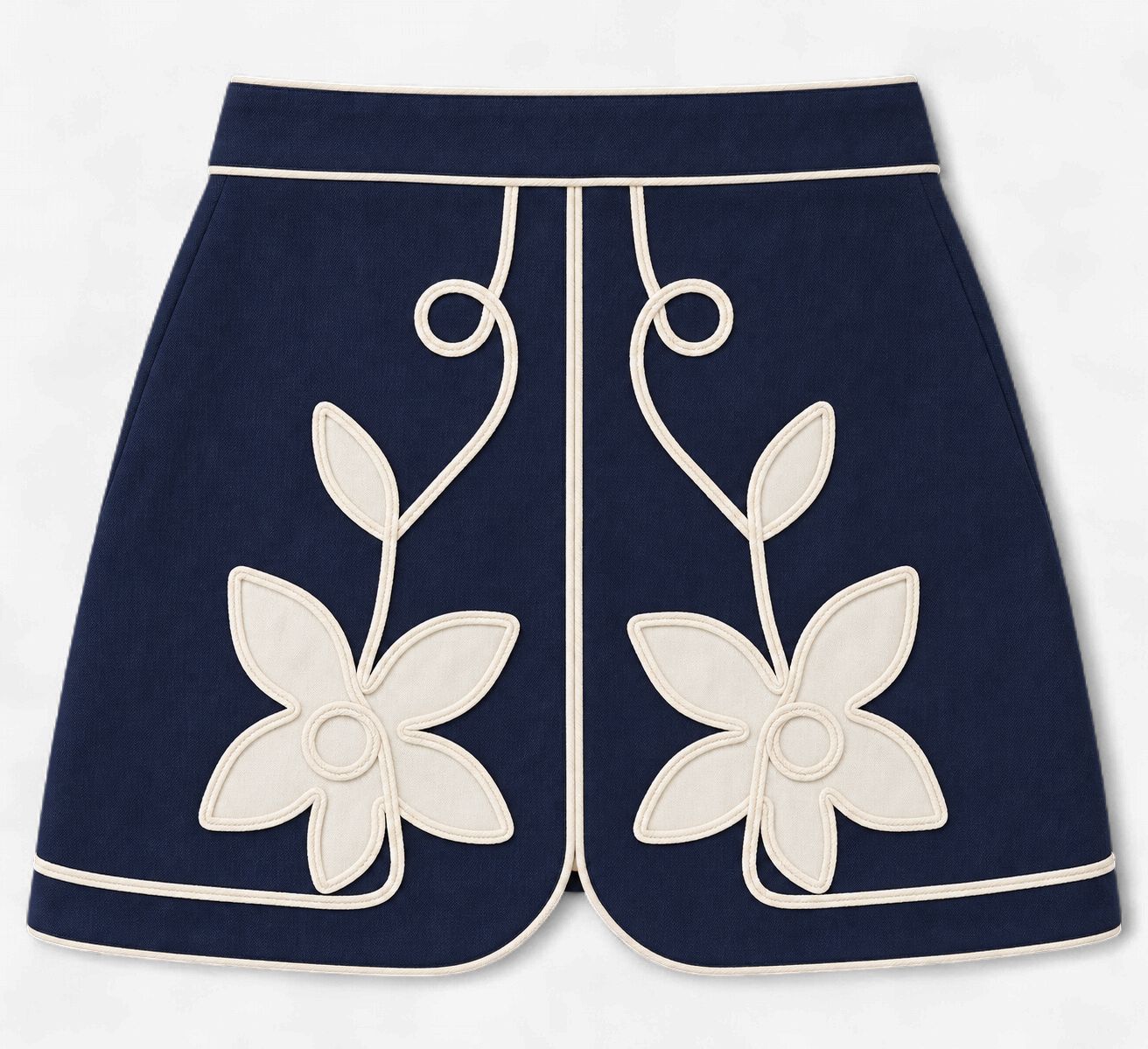 Petal Perfect Navy Mini Skirt