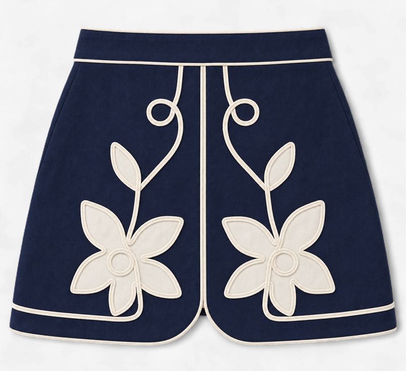 Petal Perfect Navy Mini Skirt