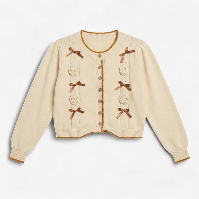 The Rosie Posie Cardigan in Camel