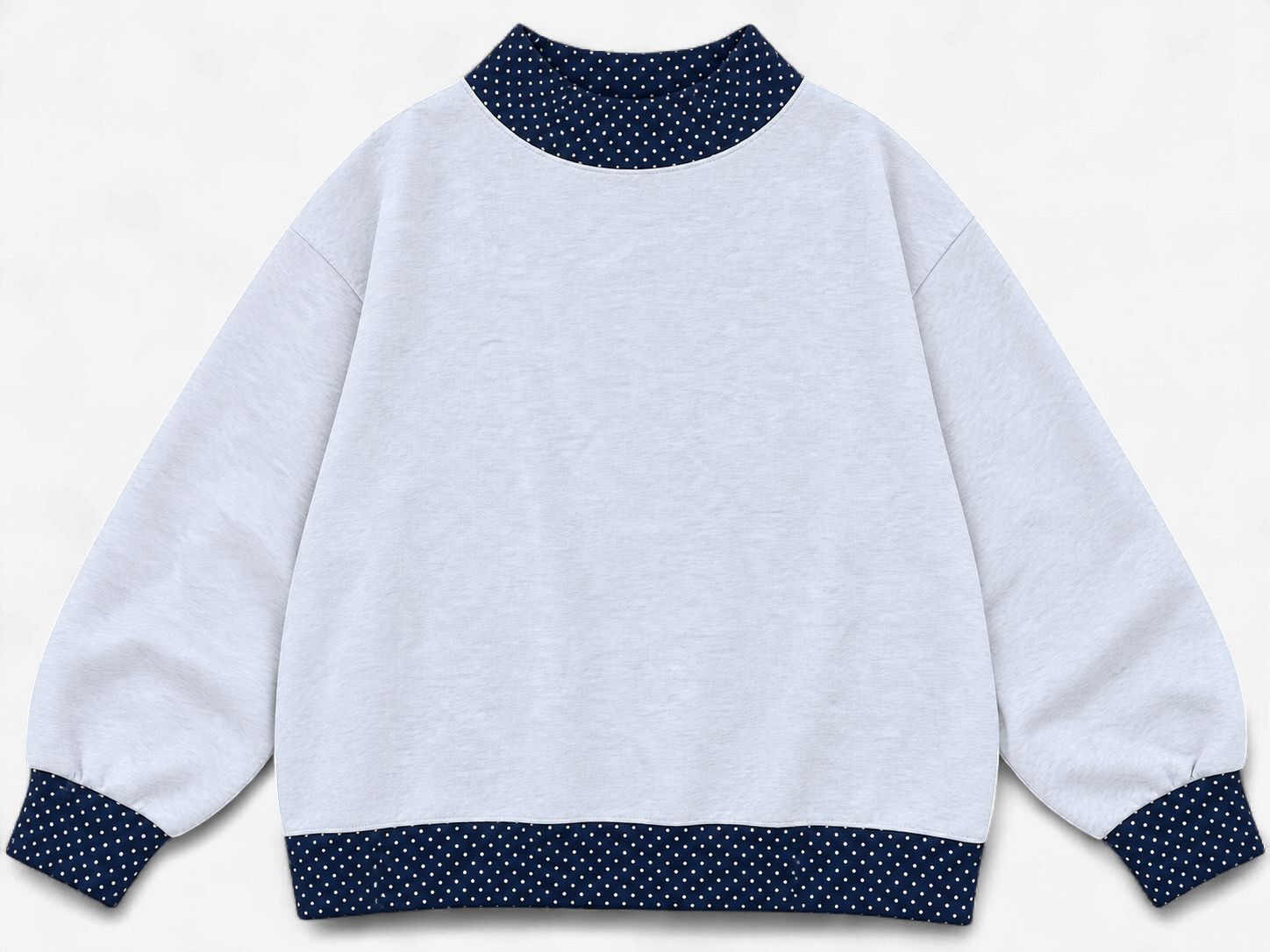 The Dottie Mockneck in Pearl Grey Navy