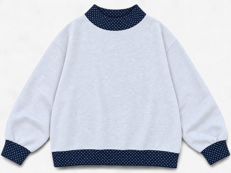 The Dottie Mockneck in Pearl Grey Navy