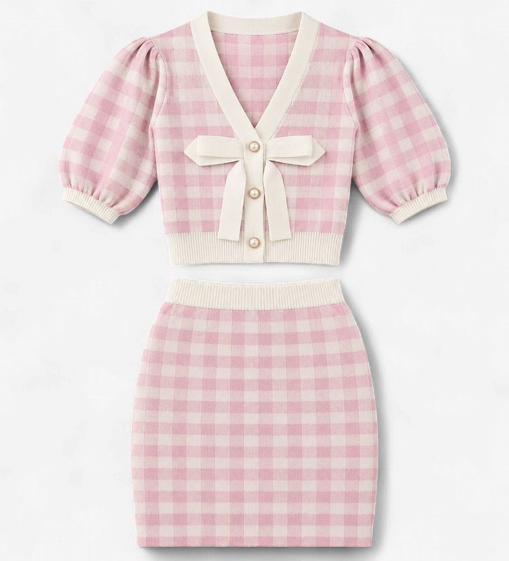 The Sweet on Gingham Set in Pink
