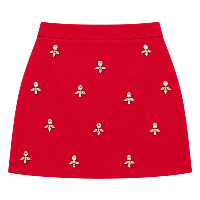 Red Carpet Rhinestone Skirt