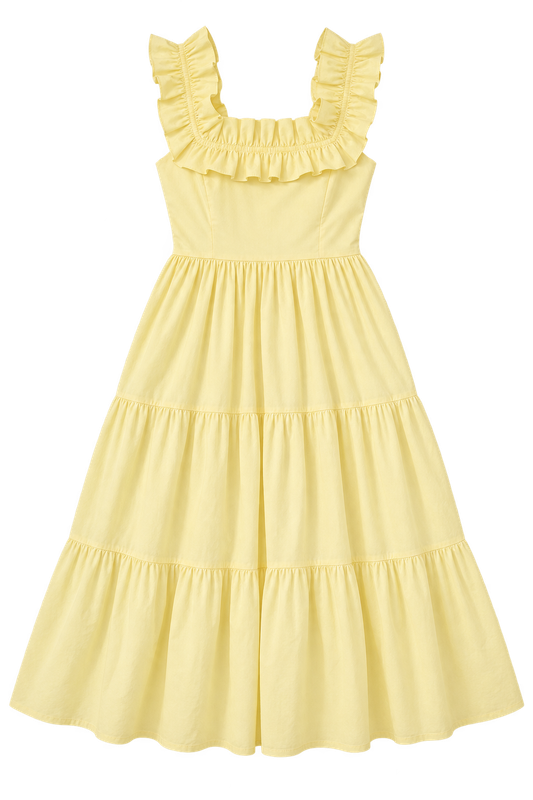 Tiered Sleeveless Dress: Banana