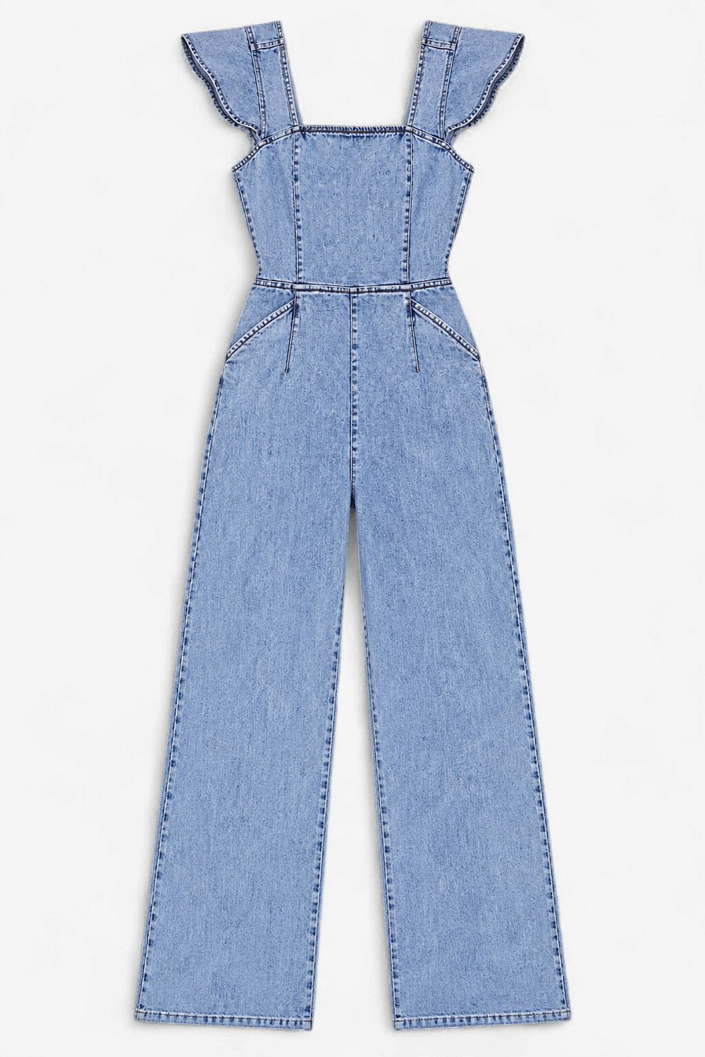 The Ruffled Denim Jumpsuit