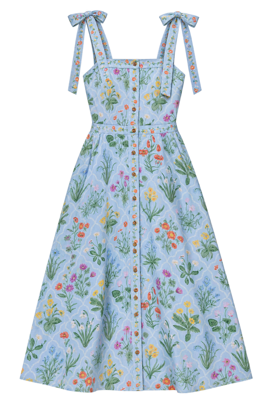 Sky Blossom Midi Dress
