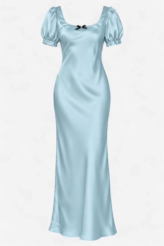 Something Blue Satin Maxi Dress