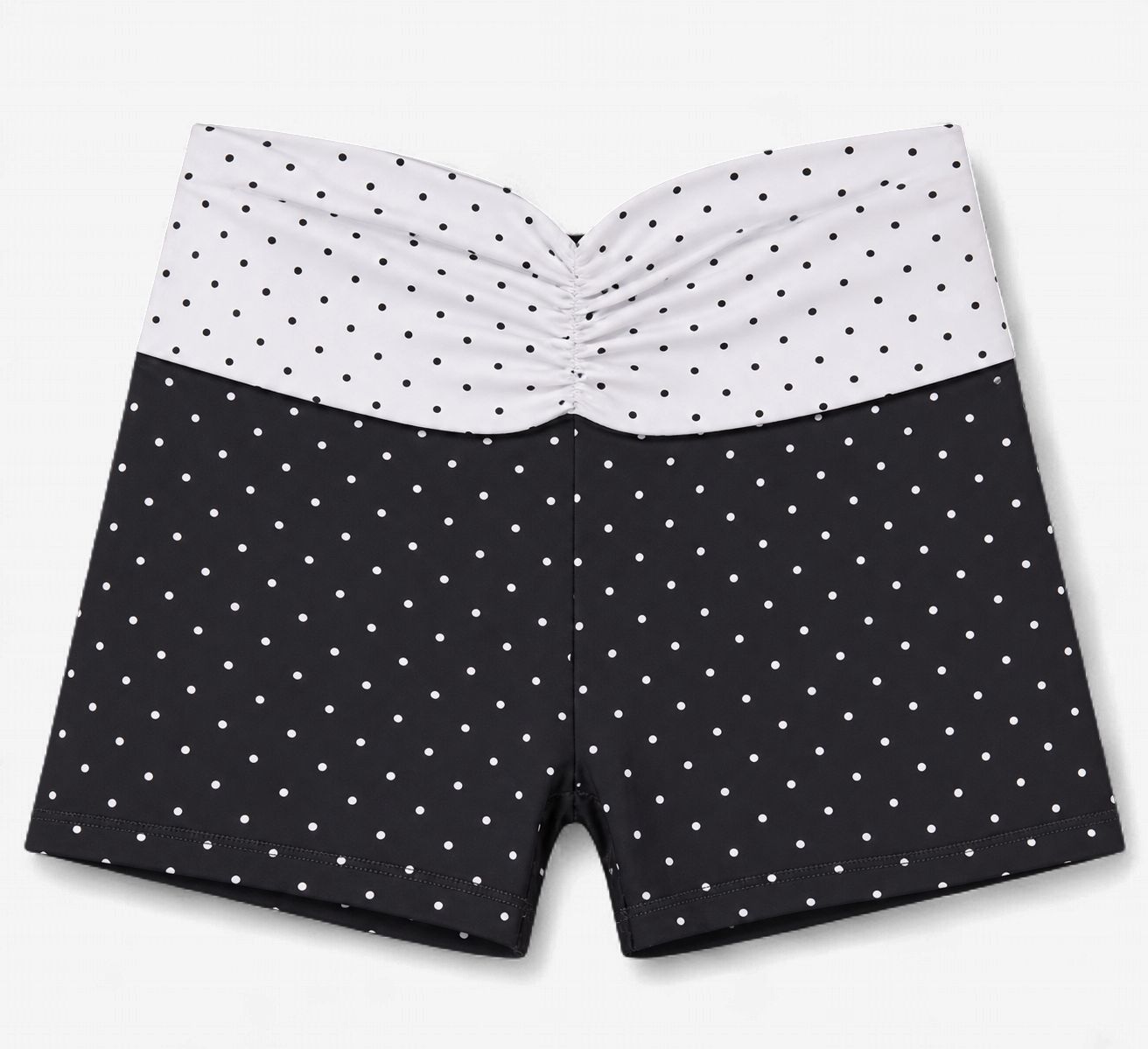Polka Dot Print Ruched Waistband Biker Shorts Polka Dot Print Ruched Waistband Biker Shorts