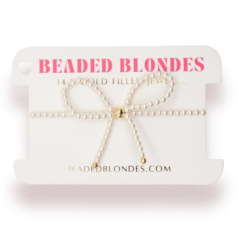 Pearl Bow Bracelet: Standard 6.75 inch
