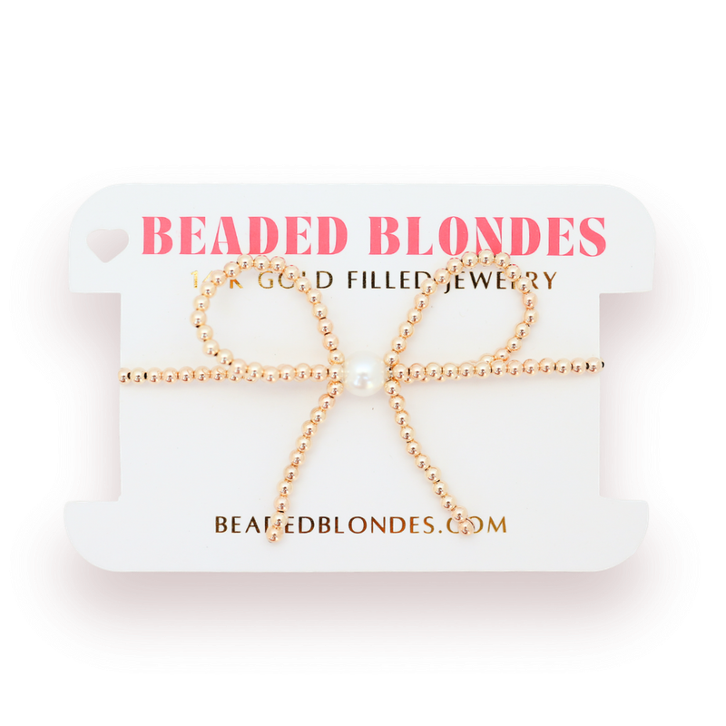 Gold Bow Bracelet: Standard 6.75 inch