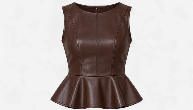 Peplum & Power Faux Leather - Top