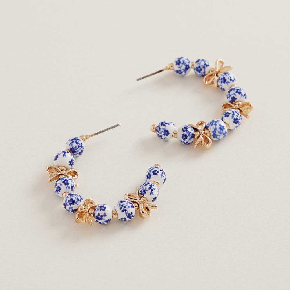 The Gallery Girl Hoops, Color: Blue, Size: ONE