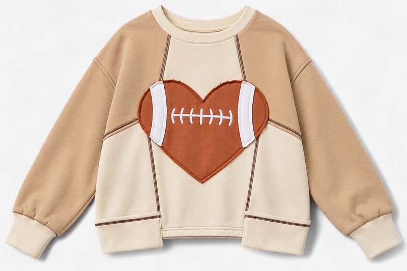 Love at First Down Sweatshirt in Oatmeal/Latte