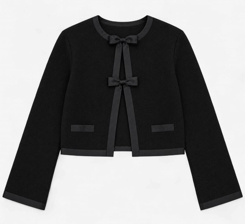 All Tied Up Velvet Jacket in Black