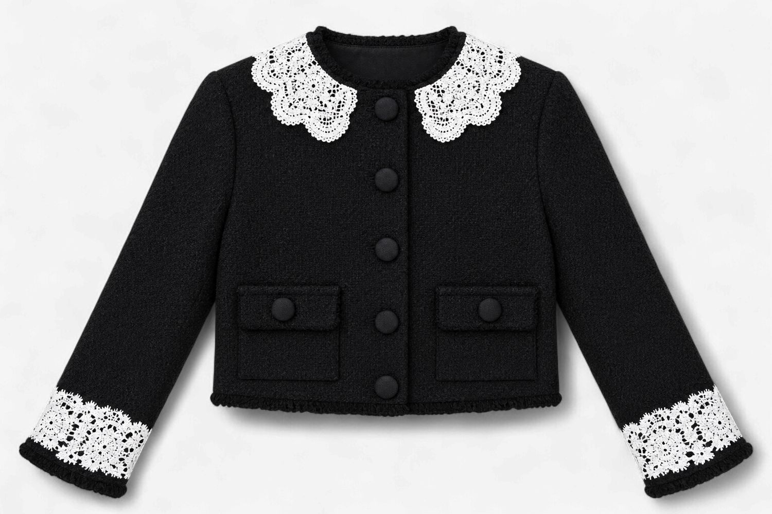 The Lady Like Tweed Jacket in Black