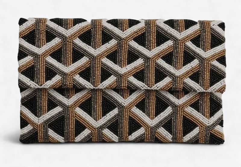 Geometric Beaded Clutch