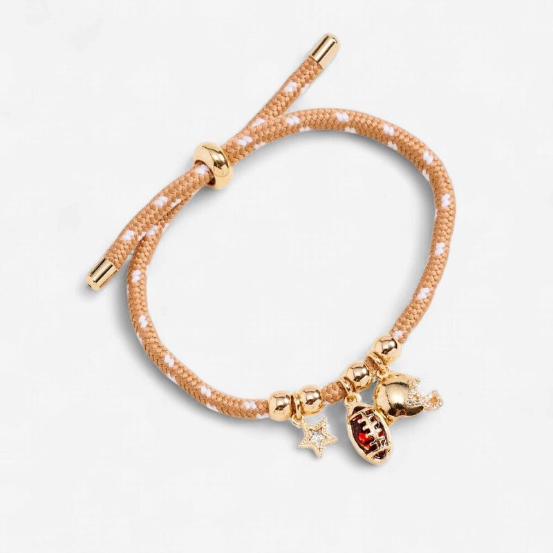 Football Star Helmet Rope Pull Tie Bracelet