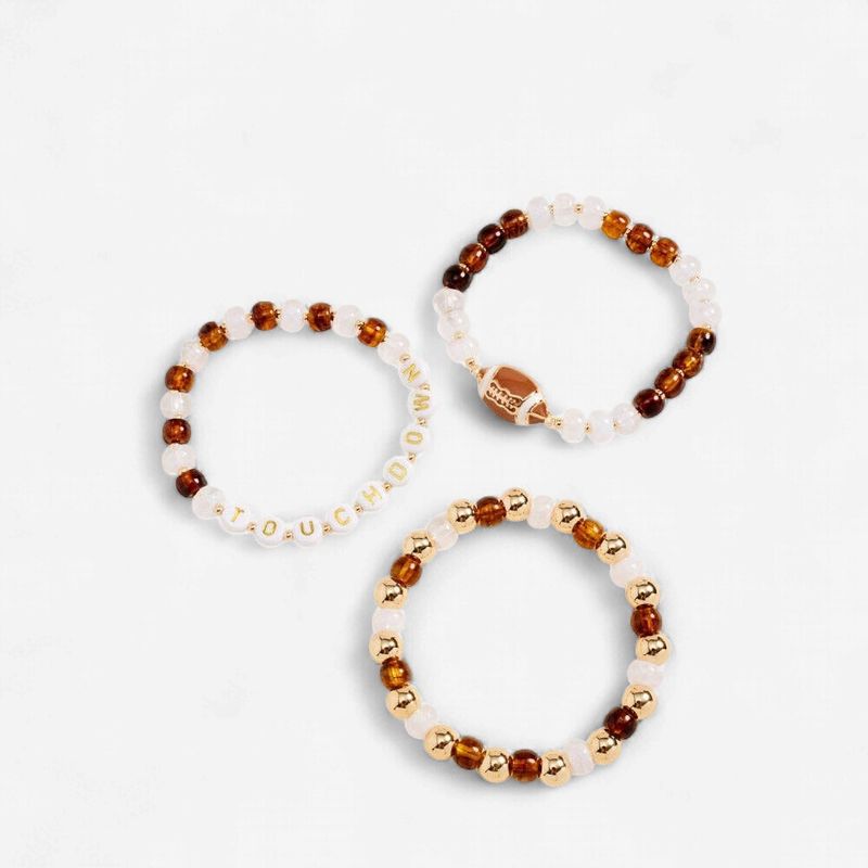 Football Touchdown Beaded 3PC Stretch Bracelet