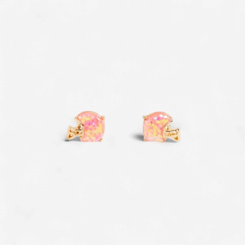 Glittered Football Helmet Game Day Post Earrings