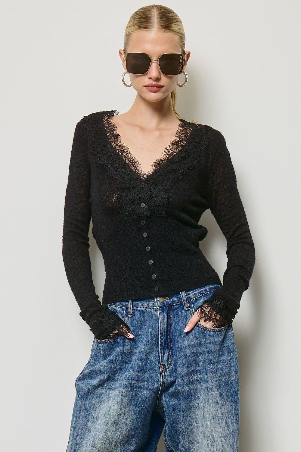 Lovely in Lace Cardigan Lovely in Lace Cardigan, Color: Black, Size: M