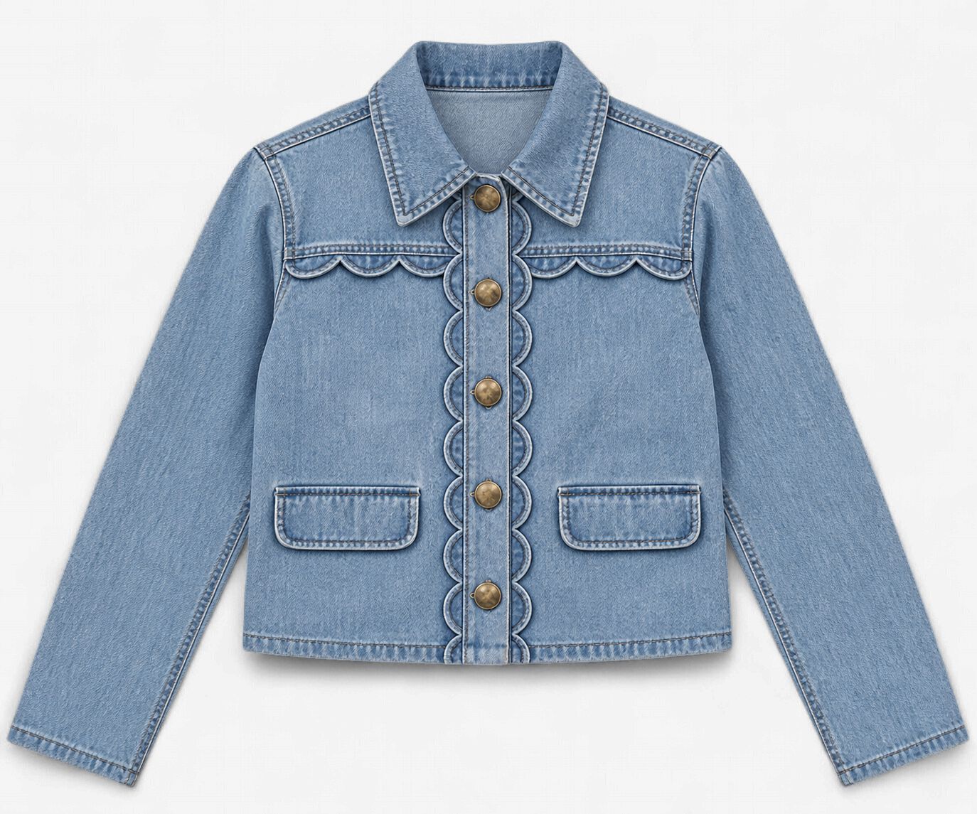The Scallop Sweetheart Denim Jacket The Scallop Sweetheart Denim Jacket